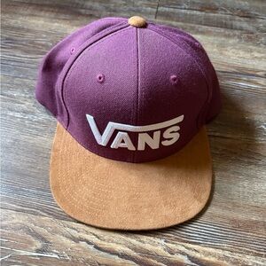Vans Maroon Snapback Hat with Suede Brim